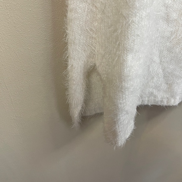 Escio Ivory Eyelash Open Front Longline Sweater Vest Size M - Picture 7 of 8